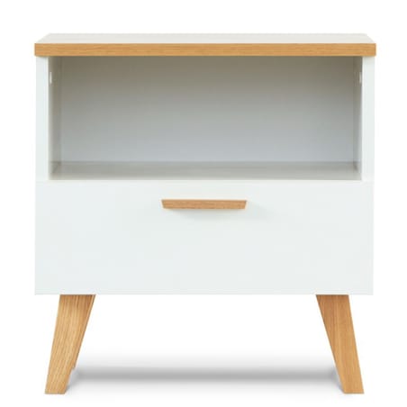 KONSIMO FRISK Biała szafka nocna w stylu skandynawskim