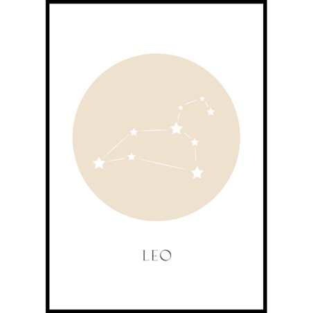 plakat znak zodiaku 2 lew 21x30 cm