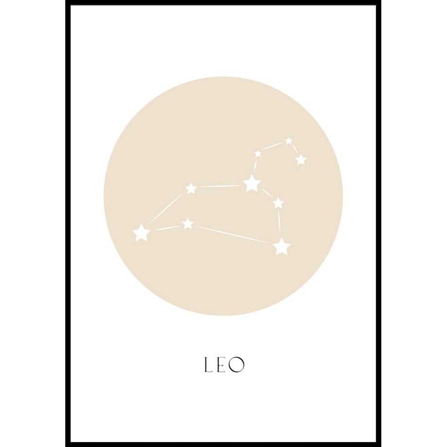 plakat znak zodiaku 2 lew 21x30 cm