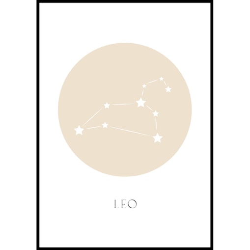 plakat znak zodiaku 2 lew 21x30 cm