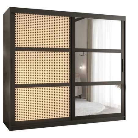 Szafa przesuwna Garderoba PLECIONKA WIEDEŃSKA 2 200 czarny