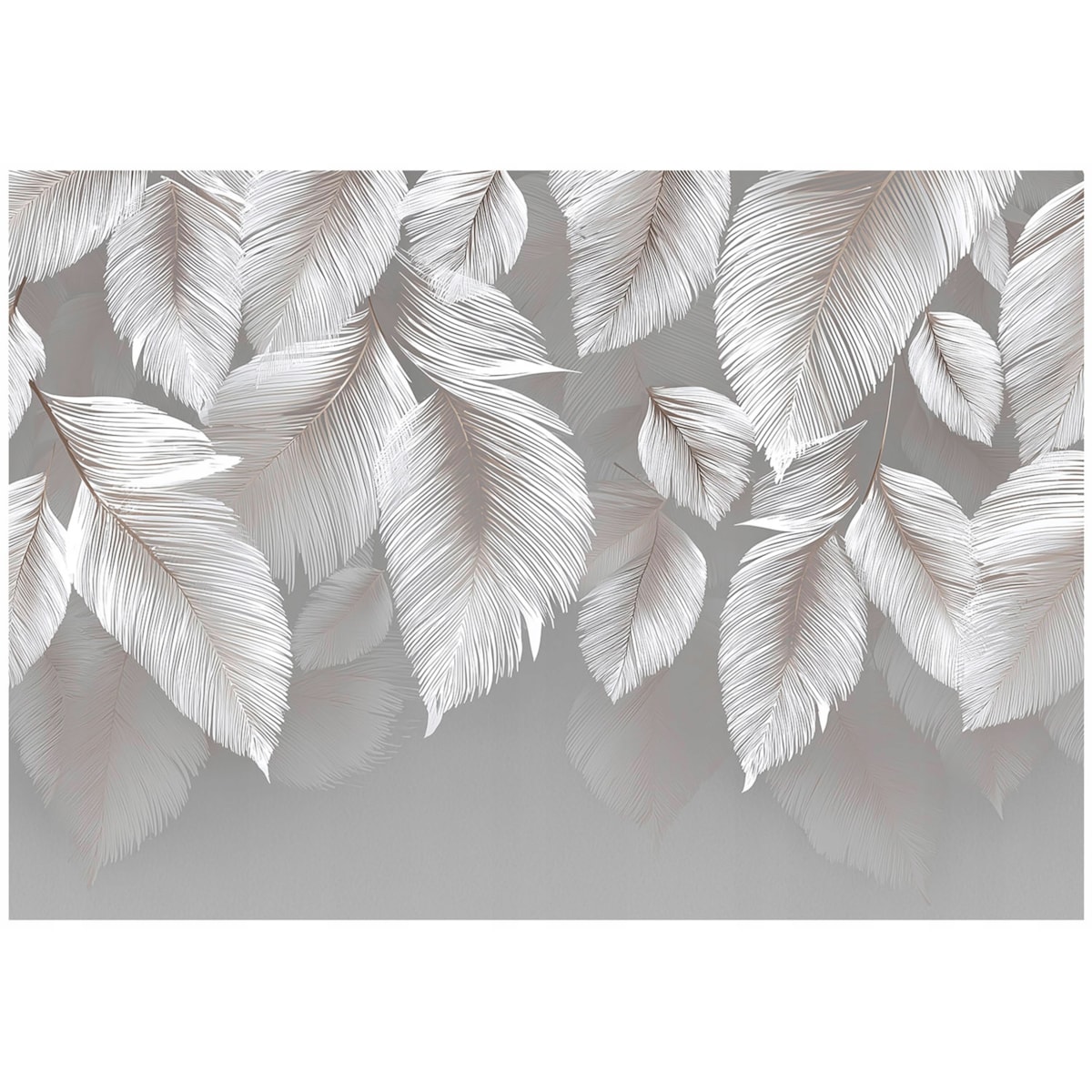 Fototapeta Do Sypialni Salonu Na Flizelinie Liście Beton Szary 400x280