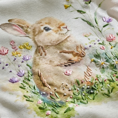 Bieżnik Haftowany Bunnelle 40x180 cm z motywem królika