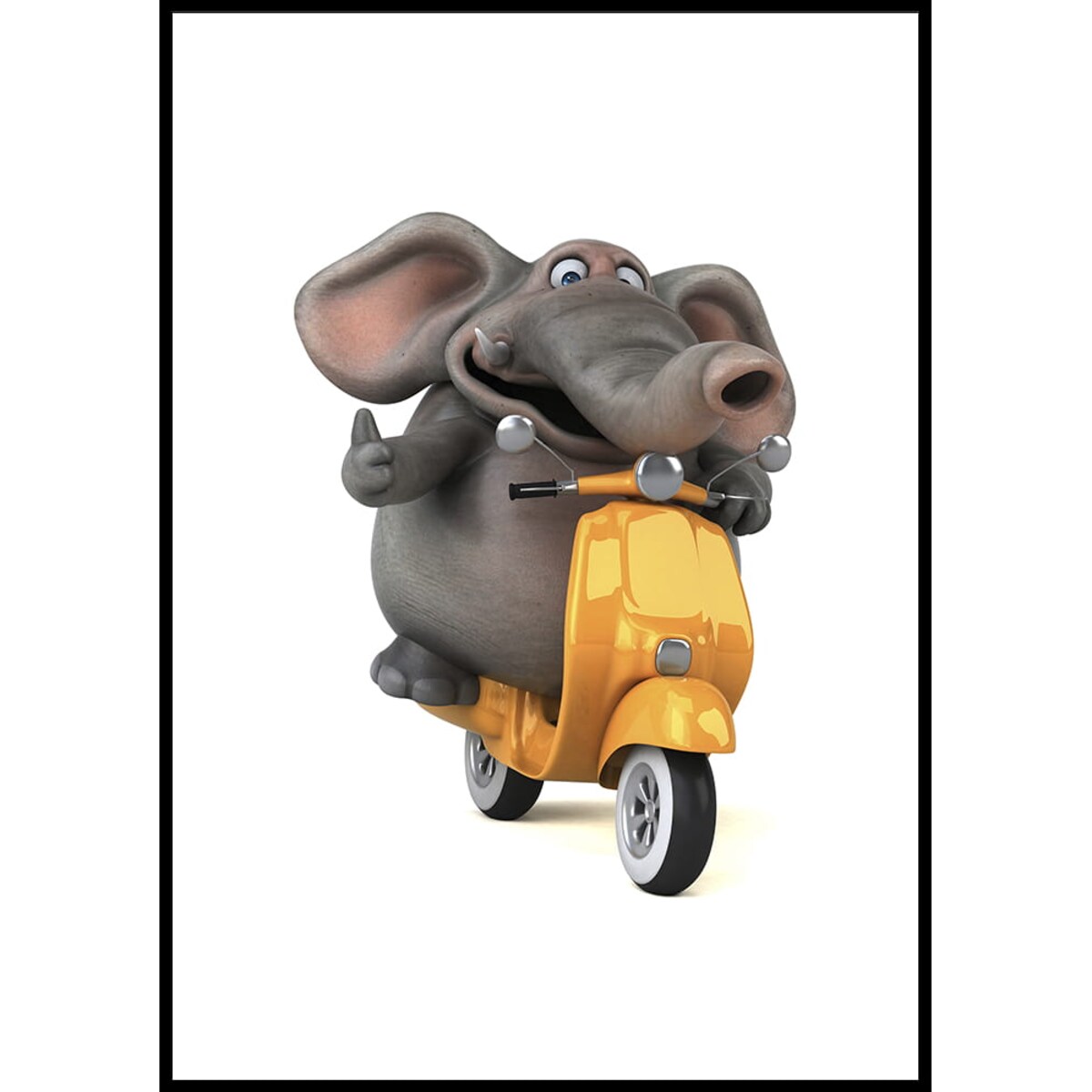 plakat słoń na skuterze 21x30 cm