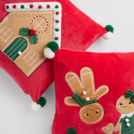 Poszewka Haftowana Ginnohouse 45x45 cm z motywem domku