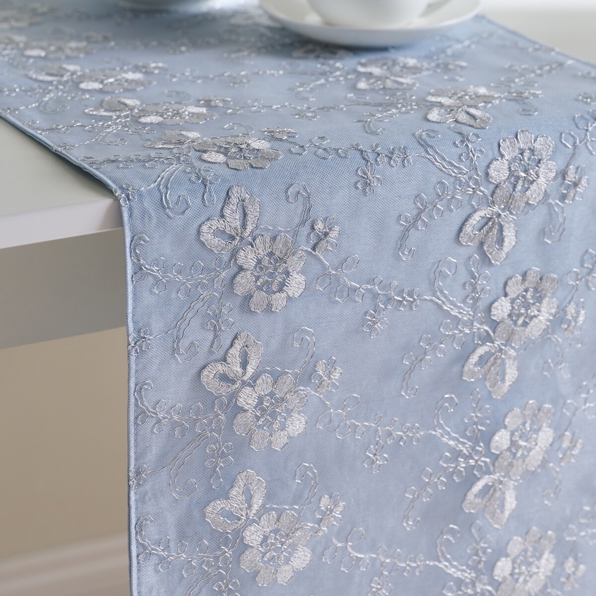 Bieżnik Haftowany Raheen 35x180 cm z motywem kwiatowym