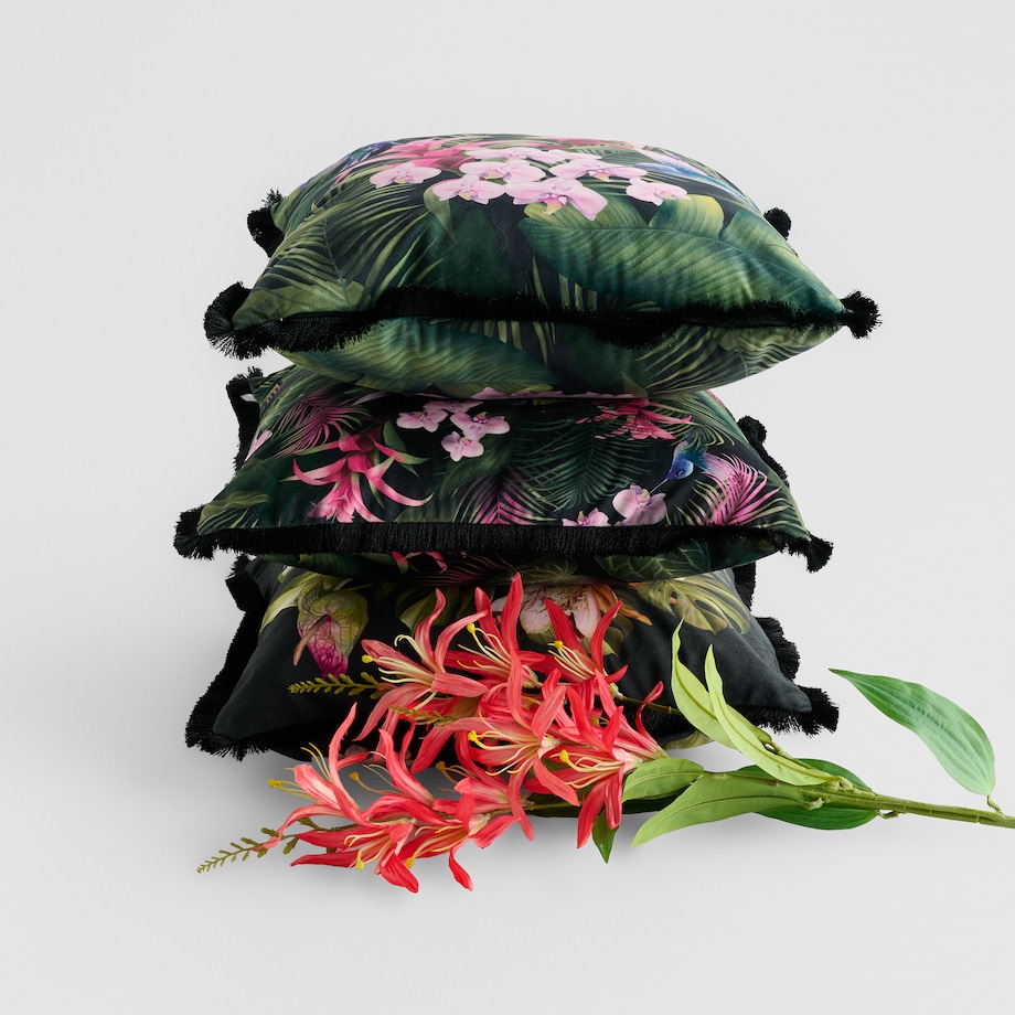 Poszewka z nadrukiem Tripini 45x45 cm z motywem kwiatowym