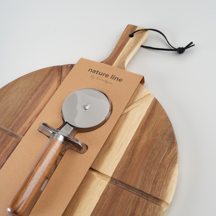 Akacjowa Deska Do Serwowania z nożem do pizzy Lapizzas