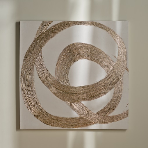 Ręcznie zdobiony obraz z elementami złota tahir 100x100