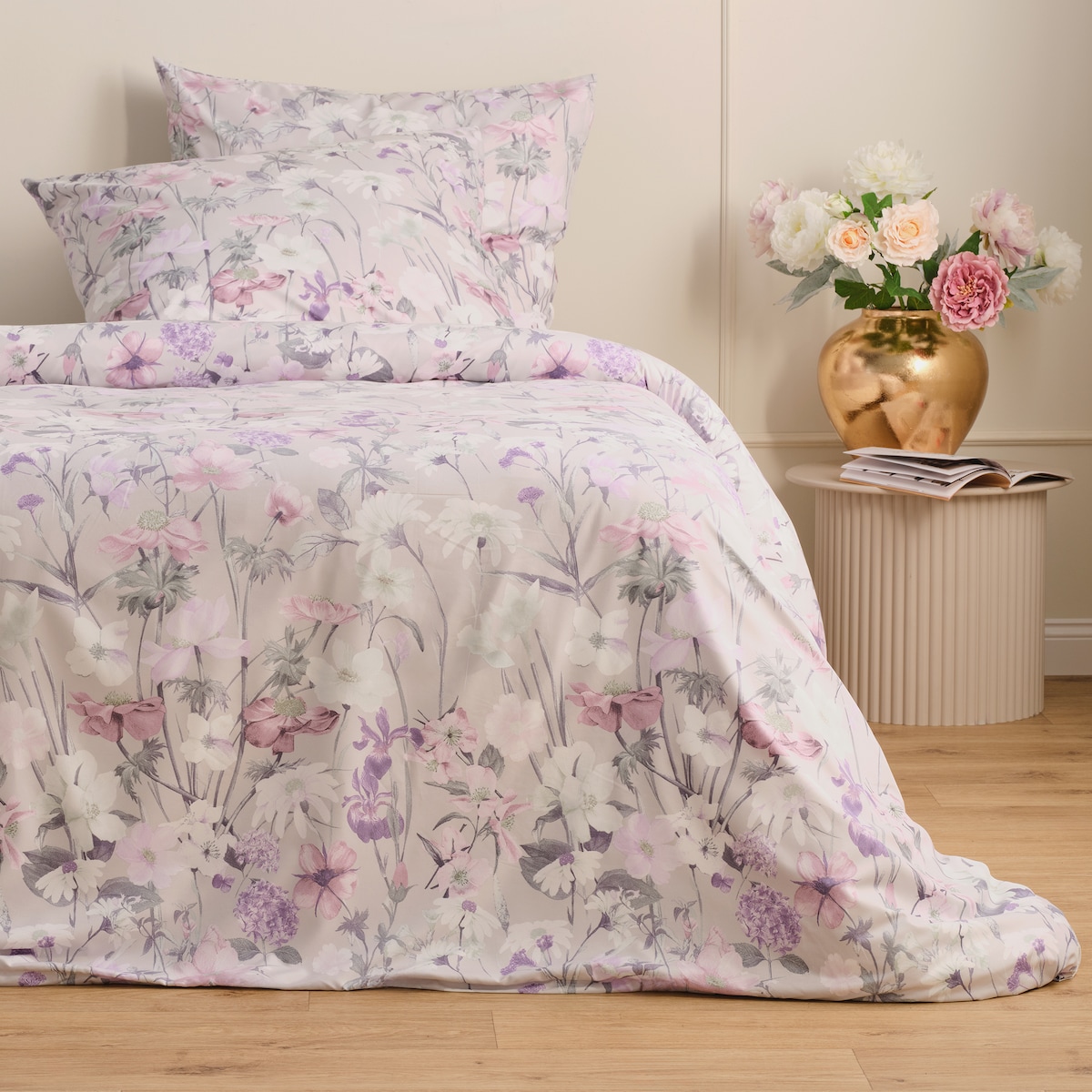 Pościel Z Mikrofibry Violacharm 160x200 cm z motywem kwiatowym