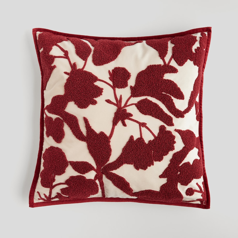 Poszewka Haftowana Caleras 45x45 cm z motywem kwiatowym