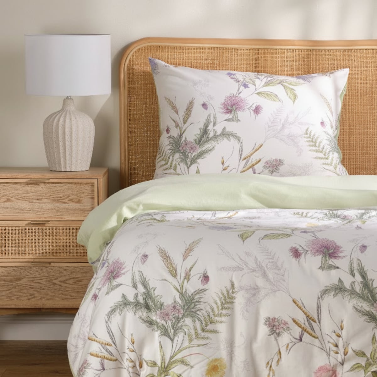 Pościel z bawełny satynowej Diente 140x200 cm z motywem kwiatowym