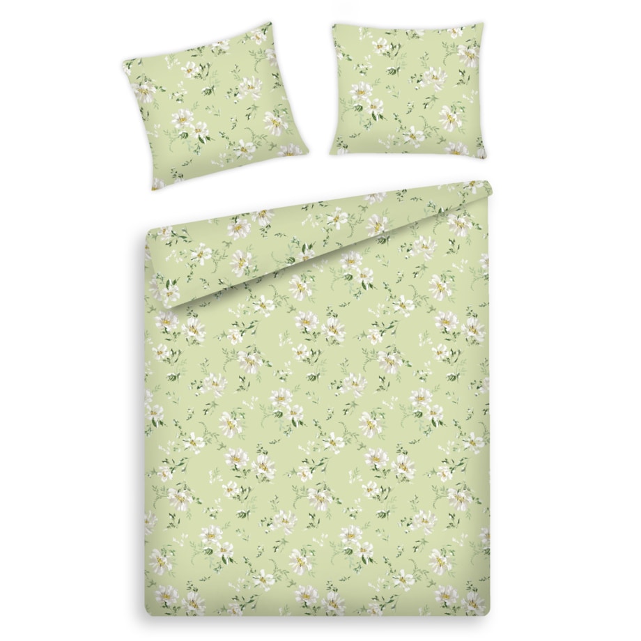 Pościel z bawełny satynowej Jasmina 160x200 cm z motywem kwiatowym