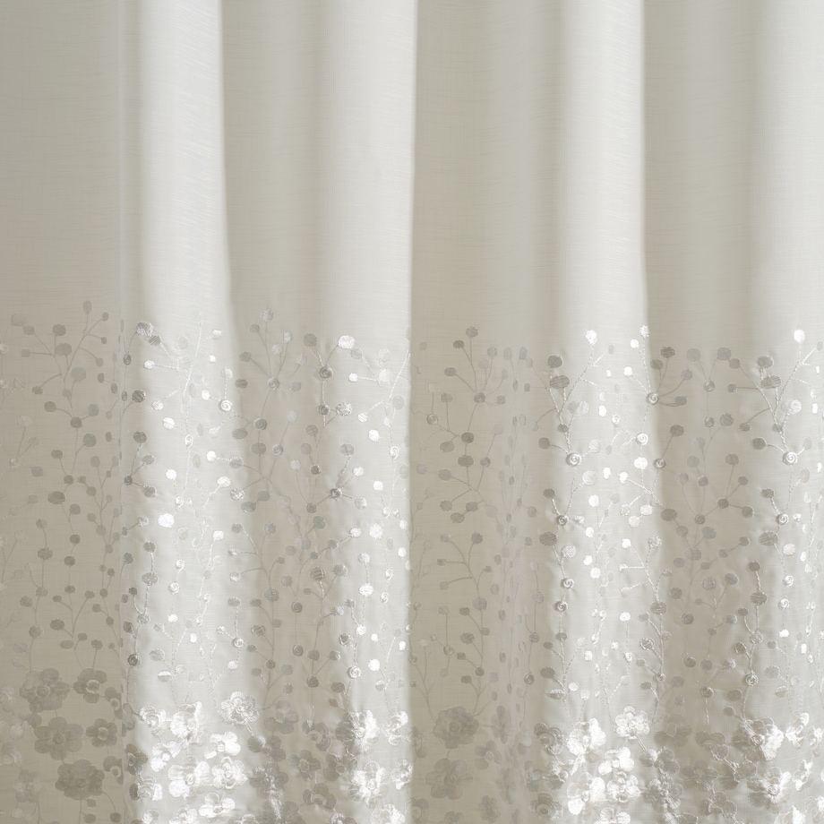 Firana haftowana Lucks 140x250 cm z motywem kwiatowym