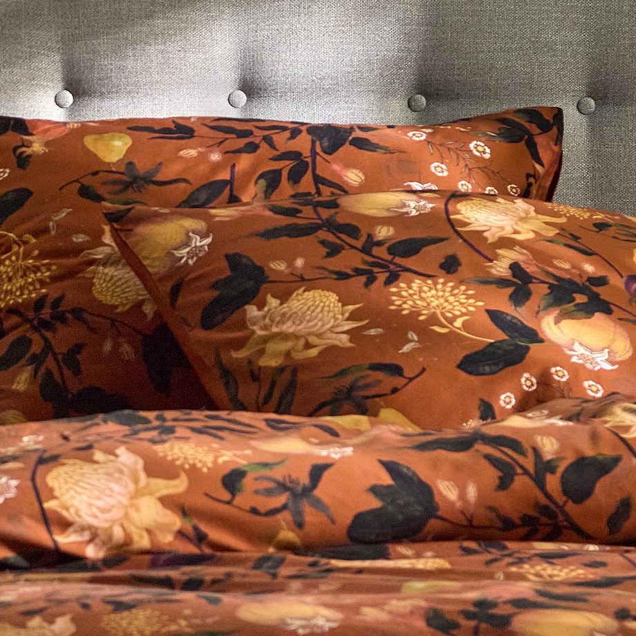 Pościel z bawełny satynowej Zitronett 160x200 cm z motywem owoców