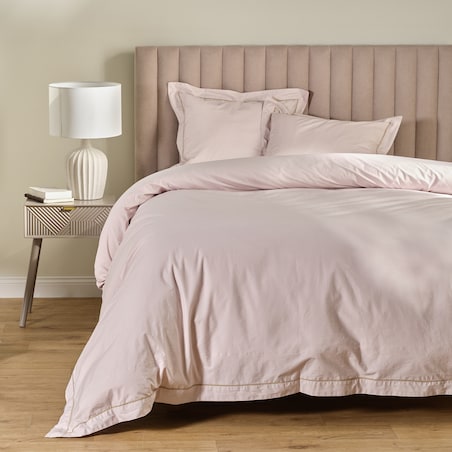 Jednokolorowa pościel z perkalu z lamówką Perlamo 200x200 cm