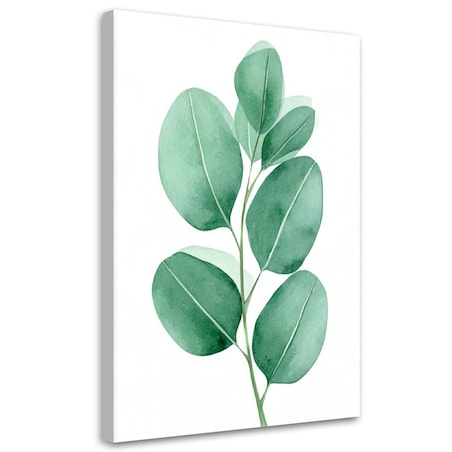 Feeby Obraz na płótnie, Liście Akwarela Zieleń Minimalizm 60x90
