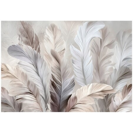 Fototapeta Do Sypialni Salonu Na Flizelinie Pióra Natura Beżowy 350x250