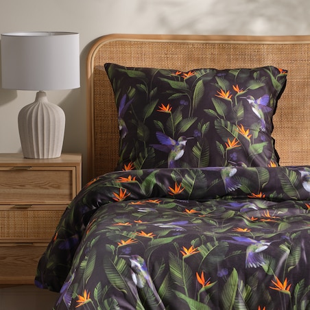 Pościel z bawełny satynowej Oaziso 140x200 cm z motywem tropikalnym