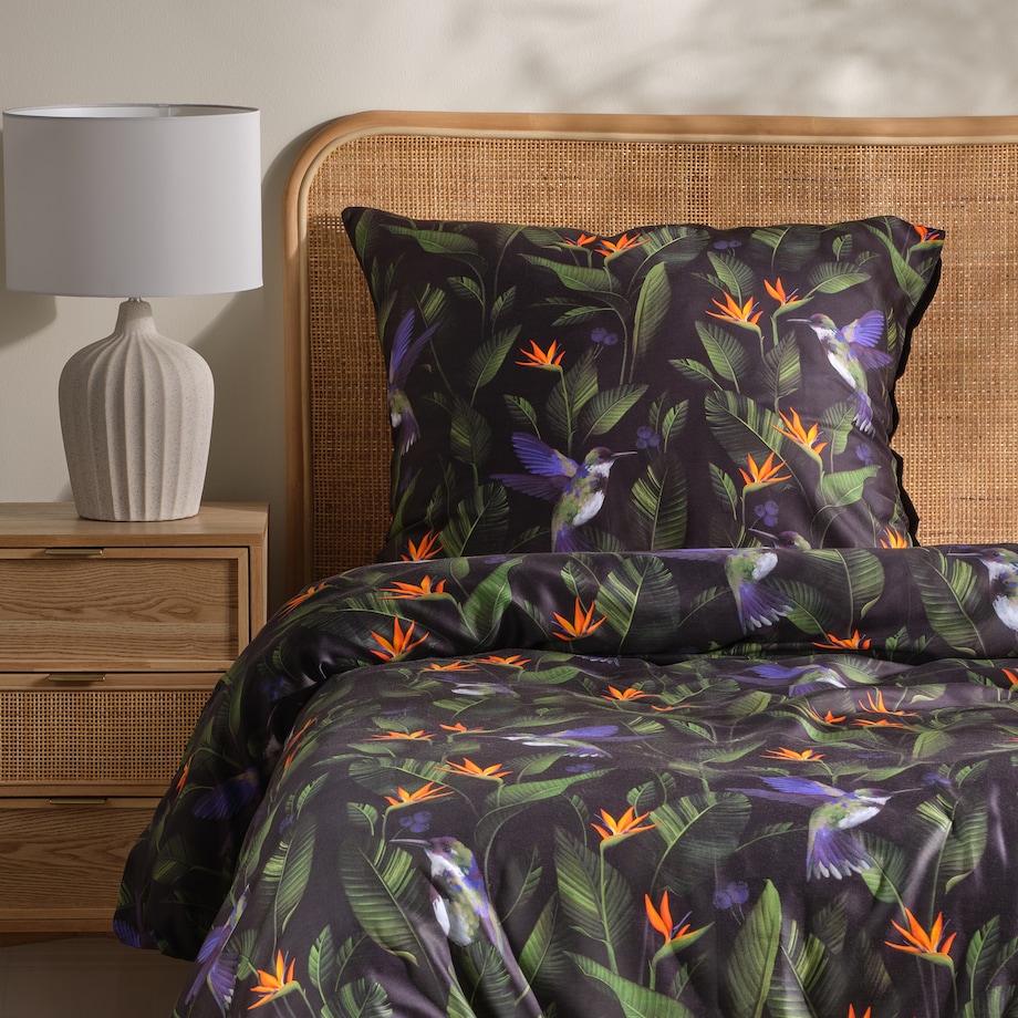 Pościel z bawełny satynowej Oaziso 140x200 cm z motywem tropikalnym