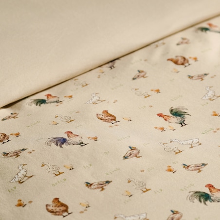 Pościel z bawełny satynowej Alti 200x220 cm z motywem kurczaka