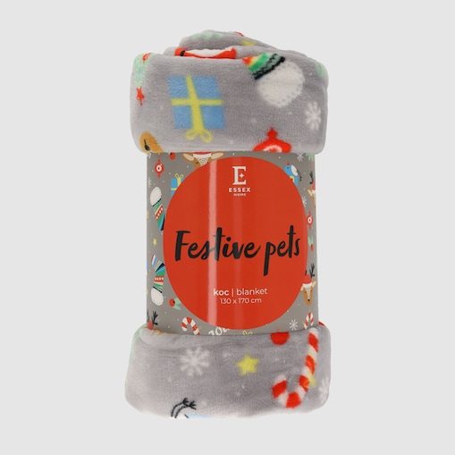 Drukowany koc Festive Pets 130x170 cm