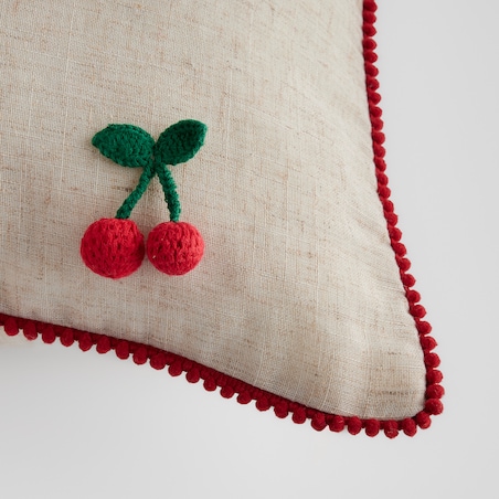 Poszewka dekoracyjna Cherryse 45x45 cm z motywem owoców