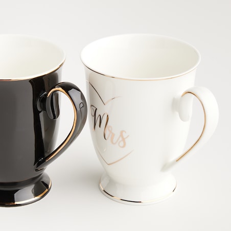 Komplet kubków dla pary Romancer z motywem serc