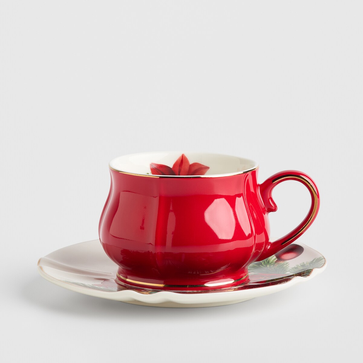 Filiżanka Ze Spodkiem Miravella z motywem choinki