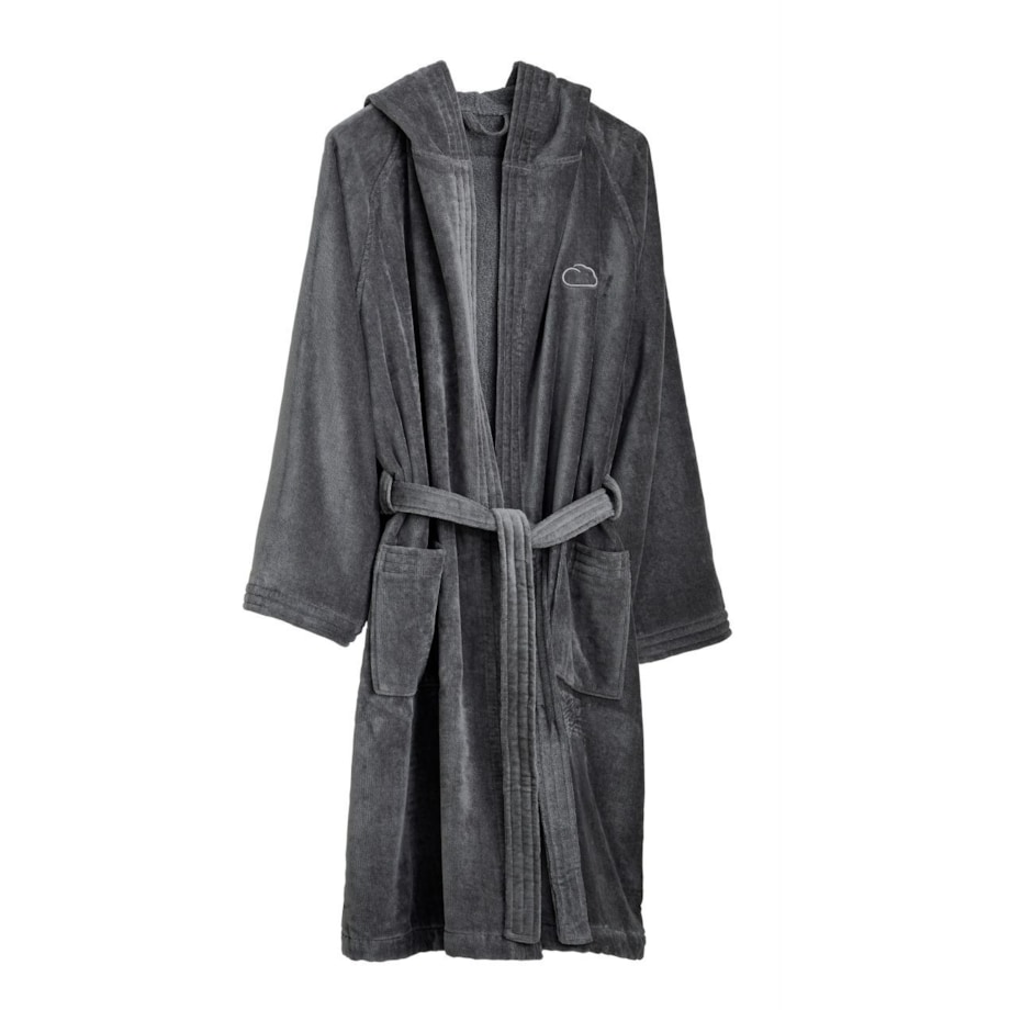 Kleine Wolke Chill Luksusowy szlafrok frotte rozm. L/XL 100% bawełna ciemnoszary