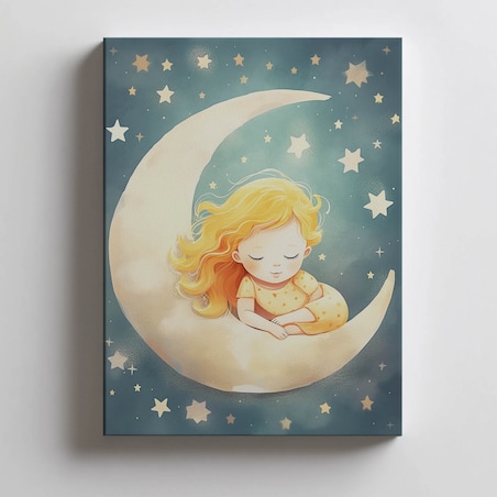 Plakat Księżniczka na Księżycu, 50x70 cm, bez ramy, płótno premium na blejtramie