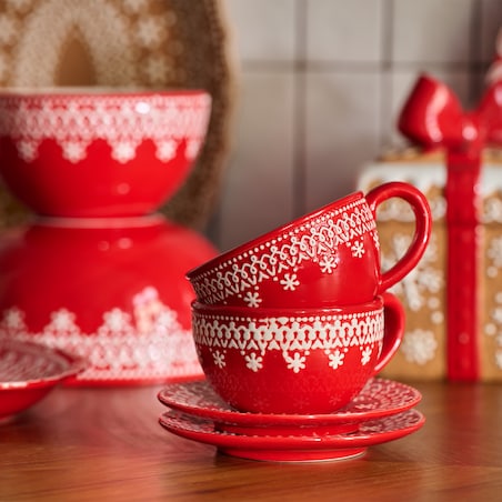 Filiżanka Ze Spodkiem Gingerjoy z motywem piernika