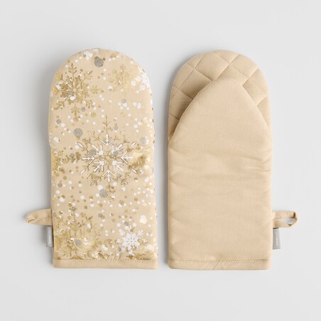 Komplet Rękawic Kuchennych Snowf 14x30 cm z motywem śnieżynki