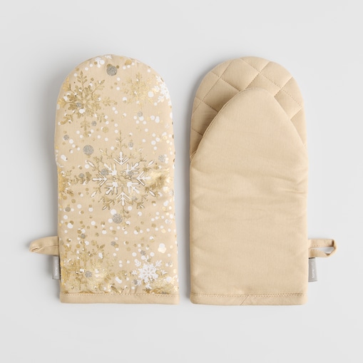 Komplet Rękawic Kuchennych Snowf 14x30 cm z motywem śnieżynki