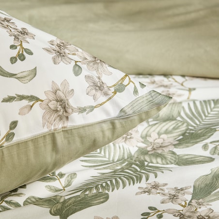 Pościel z bawełny satynowej Mirahob 200x220 cm z motywem roślinnym
