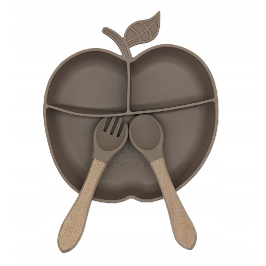 Naczynia silikonowe dla dzieci talerzyk z przyssawka sztucce dla niemowląt