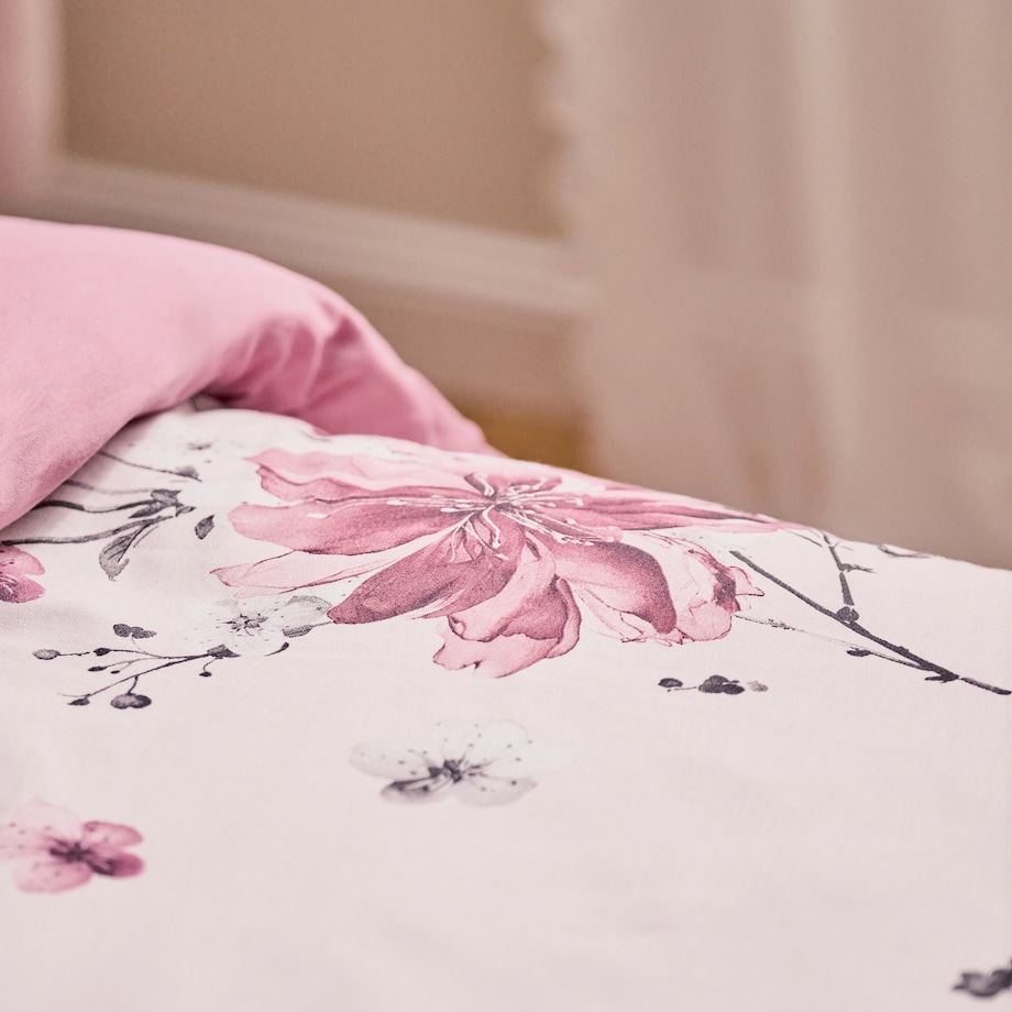 Pościel z bawełny satynowej Mave 160x200 cm z wzorem kwiatowym
