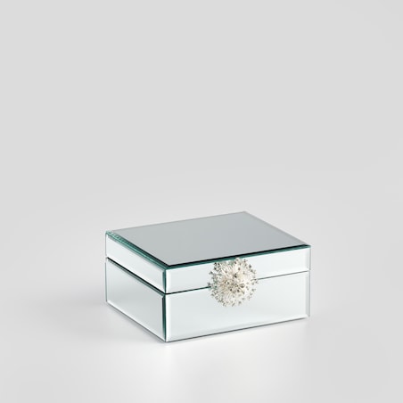 Szklana szkatułka na biżuterię z ozdobnym zapięciem mirro