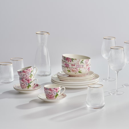 Talerz Obiadowy Aurelis z motywem kwiatowym