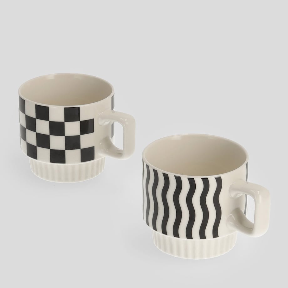 Komplet Kubków Vinnie z motywem geometrycznym