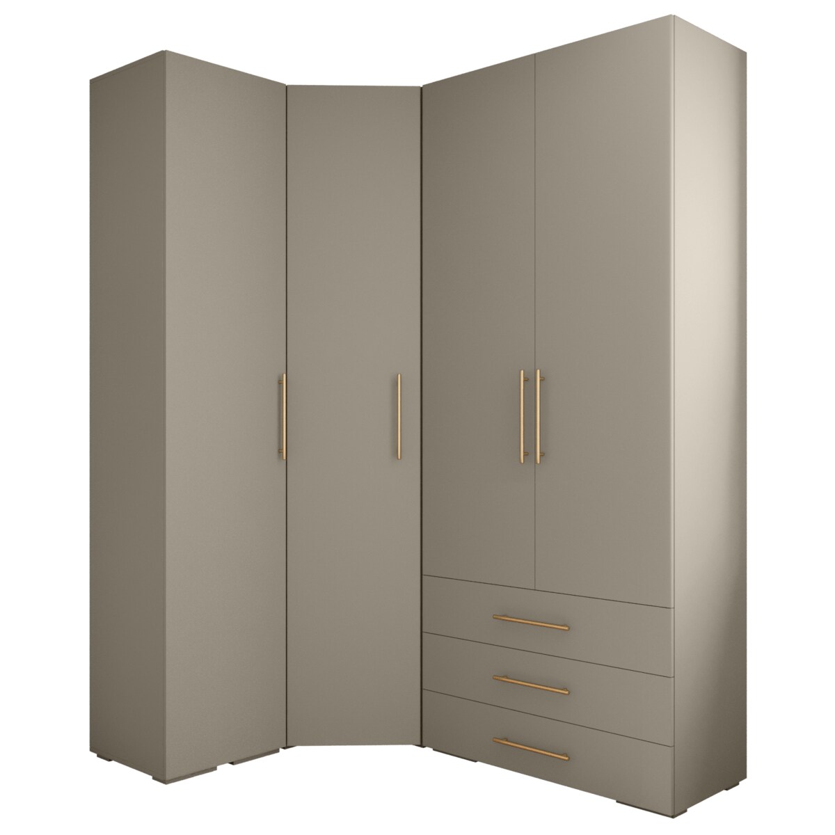 Garderoba wysoka do przedpokoju INOVA 3 Z6 kaszmir+złoty