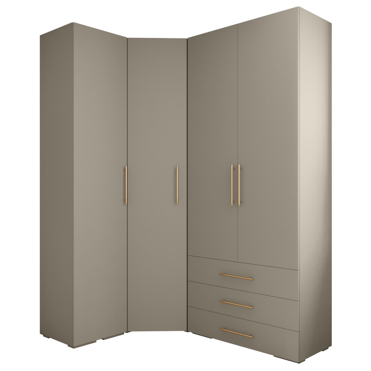 Garderoba wysoka do przedpokoju INOVA 3 Z6 kaszmir+złoty