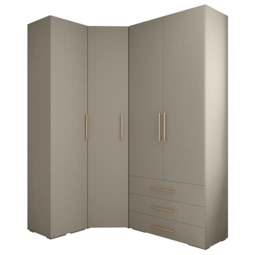 Garderoba wysoka do przedpokoju INOVA 3 Z6 kaszmir+złoty