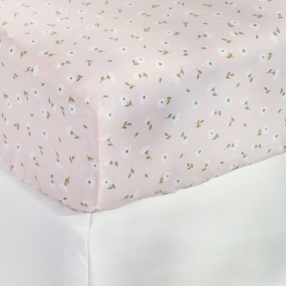 Prześcieradło bawełniane z gumką Avis 160x200 cm z motywem kwiatowym