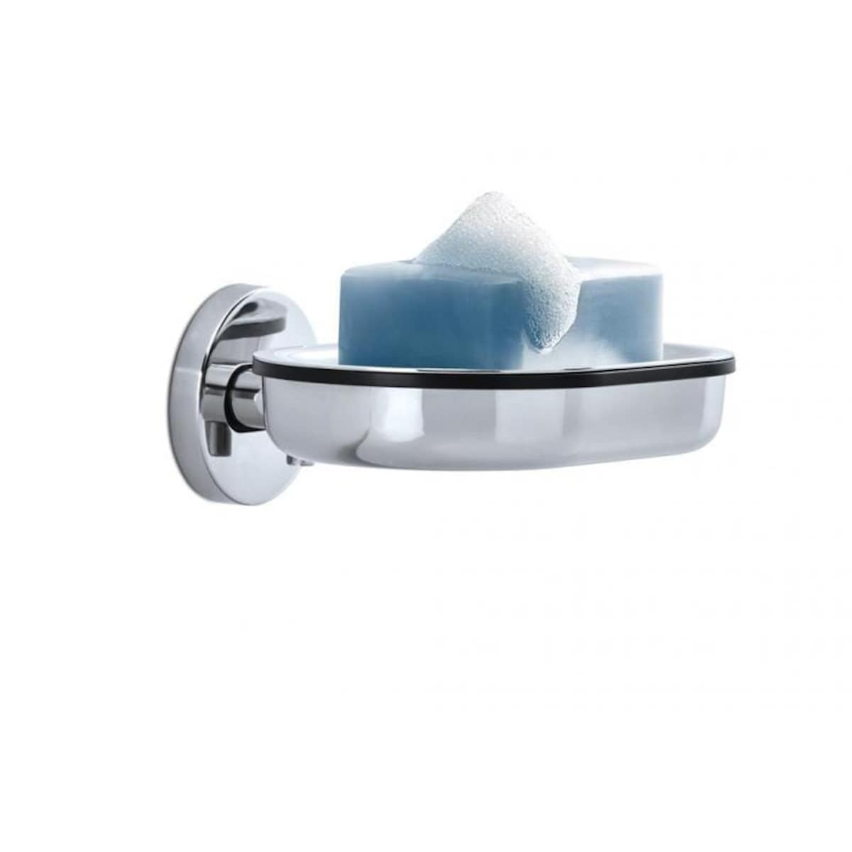 Zawieszana mydelniczka AREO, stal polerowana, 6x14,5x12,5 cm