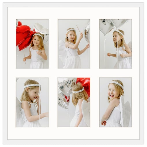 Ramka na zdjęcia 6x 10x15 cm biała galeria zdjęć multirama collage 40x40 cm FRAMAI