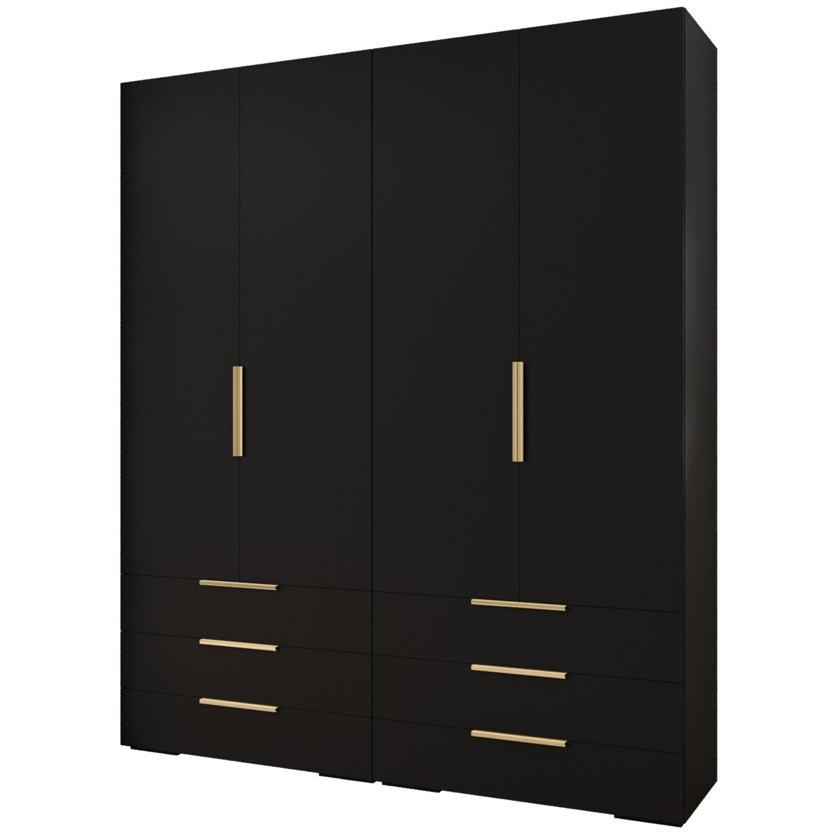 Garderoba wysoka do przedpokoju INOVA 1 Z16 czarny+złoty