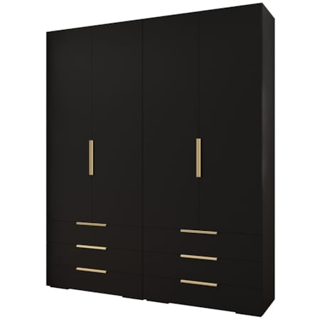 Garderoba wysoka do przedpokoju INOVA 1 Z16 czarny+złoty