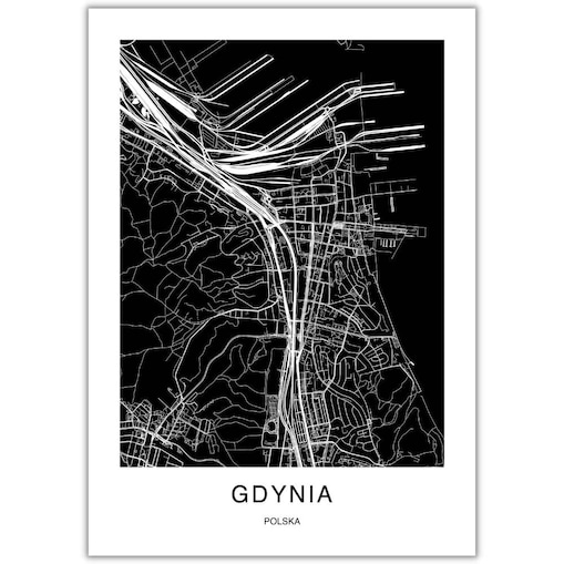 plakat gdynia mapa 21x30
