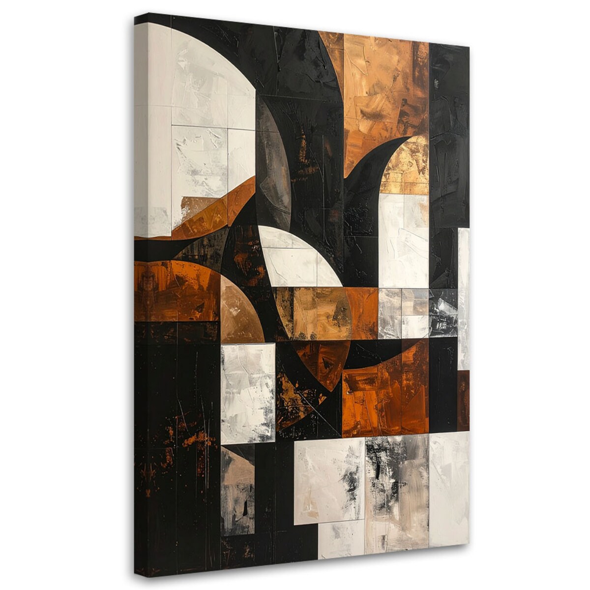 Obraz do salonu sypialni biura loftu, Geometryczne formy abstrakcja brązowy